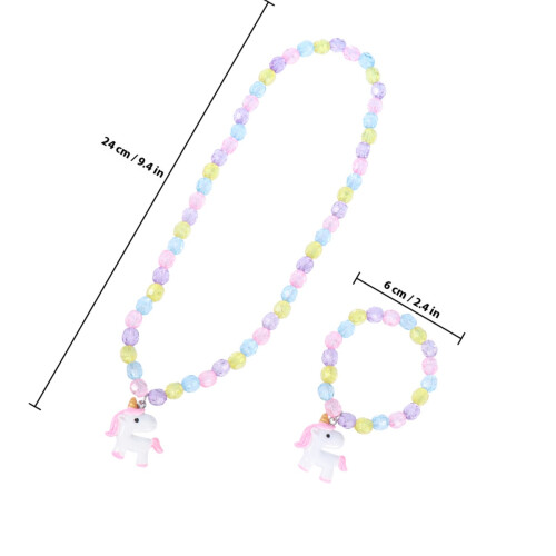 Colar De Unicórnio Com Pingente De Rosa Para Crianças 2