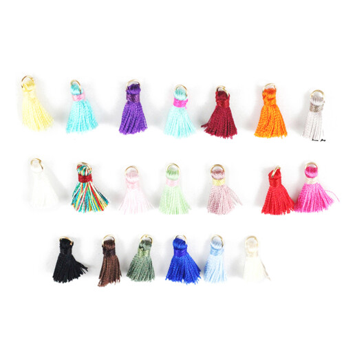 20 unid. borlas mini coloridas com argolas para 2