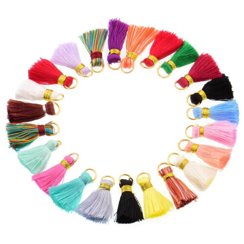 20 unid. borlas mini coloridas com argolas para 1