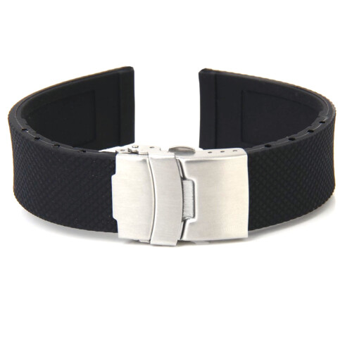 20Mm Pulseira De Relógio Silicone Com Fecho De Aço Inoxidável 1