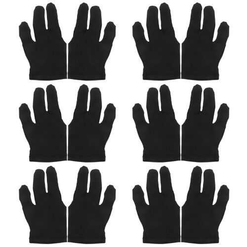 12 unidades 3 dedos para sinuca e bilhar pretas