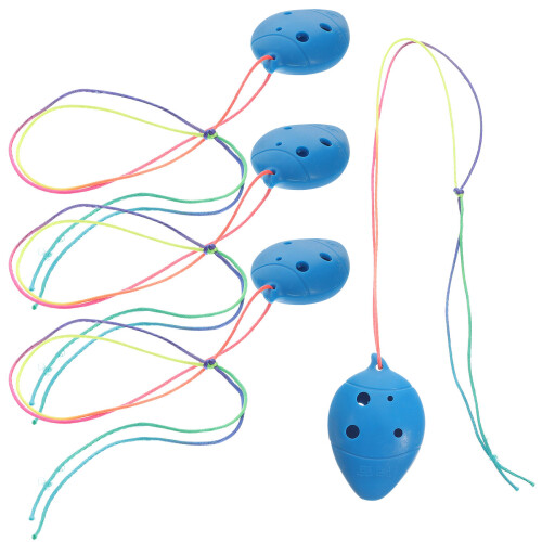 4 ocarinas plástico com 6 furos, instrumento musical
