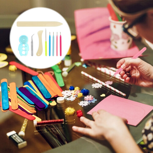 kit 9 peças ferramentas para quilling com canetas e papel 2