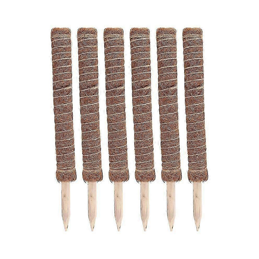 Kikidex (As Show, One Size) Extended Coir Moss Pole, Poles Coconut Fibre Support Stake, Plant Support Pole 6Pcs