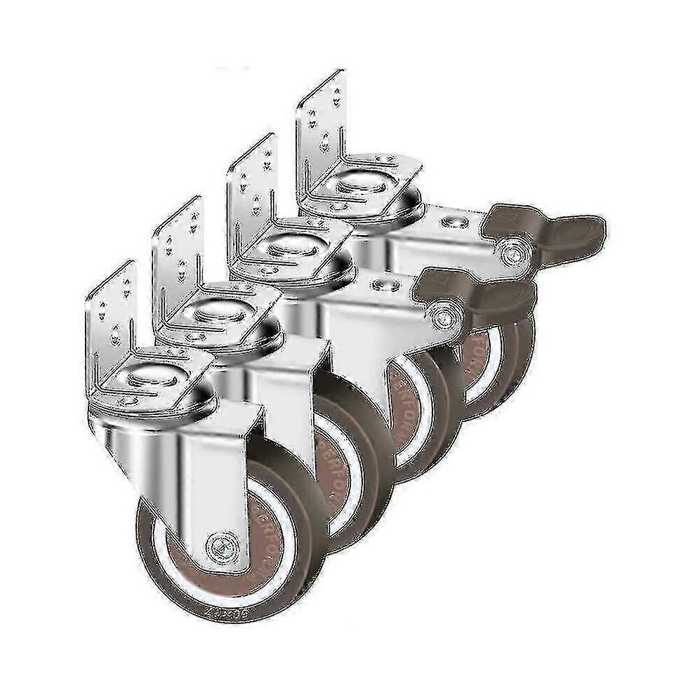 Kikidex (As Show, One Size) Set Of 4 50Mm Swivel Casters, 100Kg Furniture Casters, L