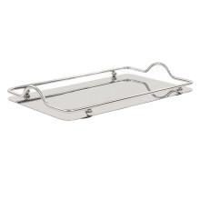 Stainless Steel Rectangle Tray 50cm for Drinks Fruit Water Cups Home &amp; Cafe