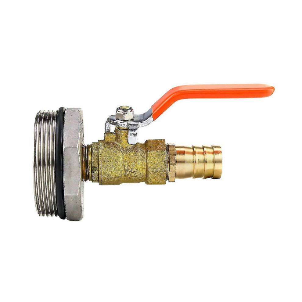 Kikidex (As Show, One Size) 2Inch Drum Faucet External Thread Adapter Brass Barrel Straight-Type Faucet 20Mm Outlet For 55 Gall