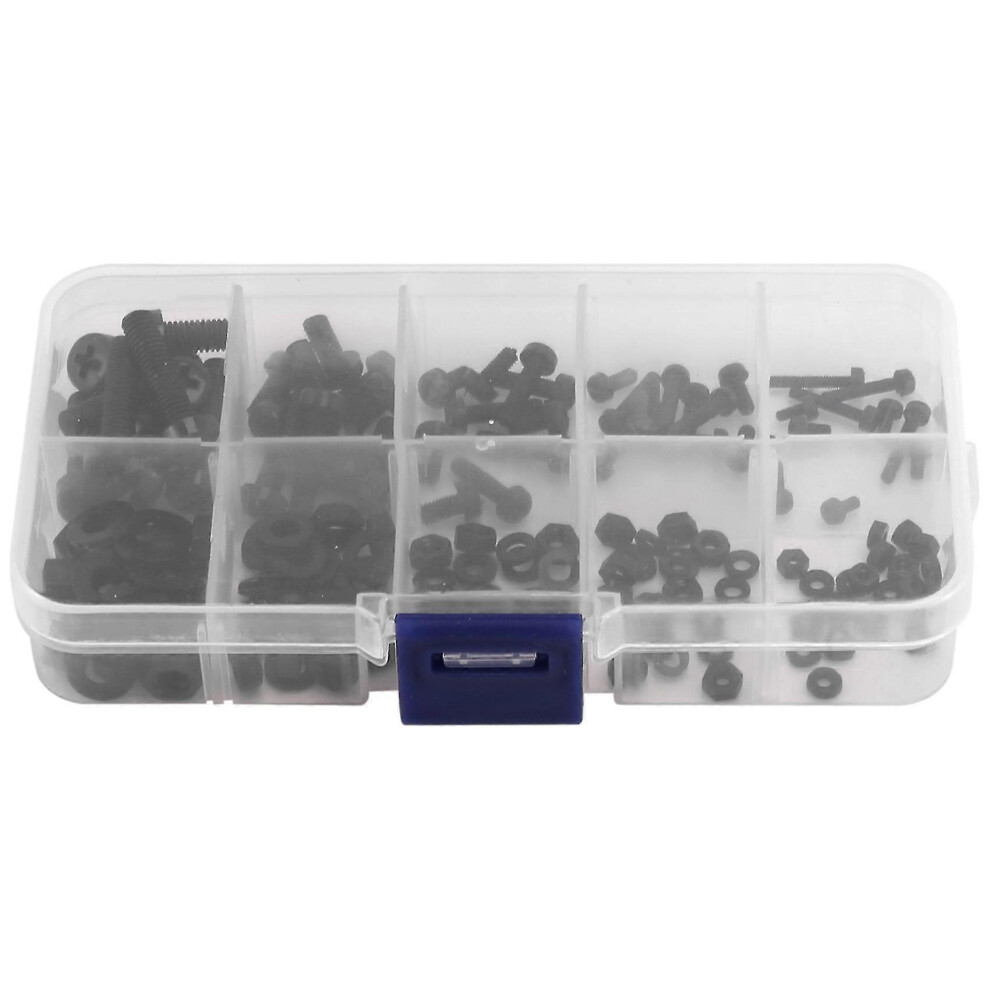 Kikidex (As Show, One Size) 150Pcs M2 M2.5 M3 M4 M5 Nylon Hex Screw Bolt Nut Standoff Spacer Assortment Kit