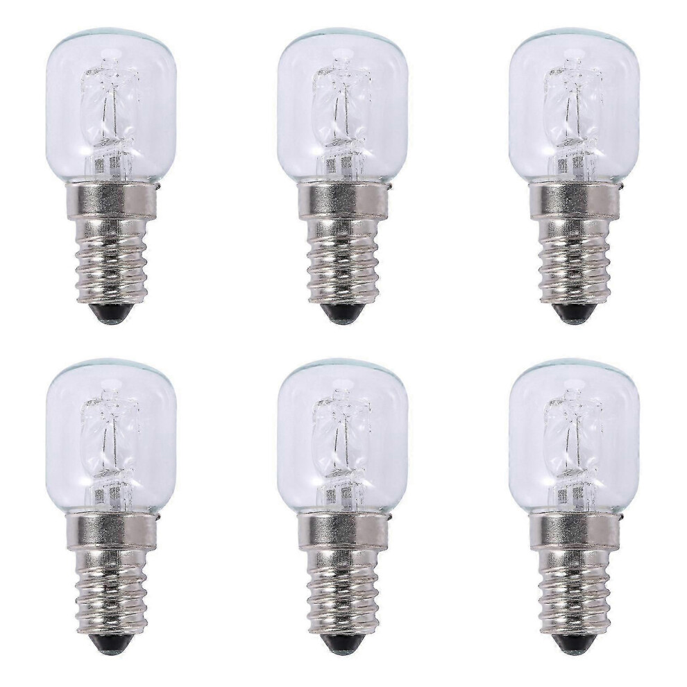 Kikidex (As Show, One Size) 6X E14 High Temperature Bulb 500 Degrees 25W Halogen Bubble Oven Bulb E14 250V 25W Quartz Bulb