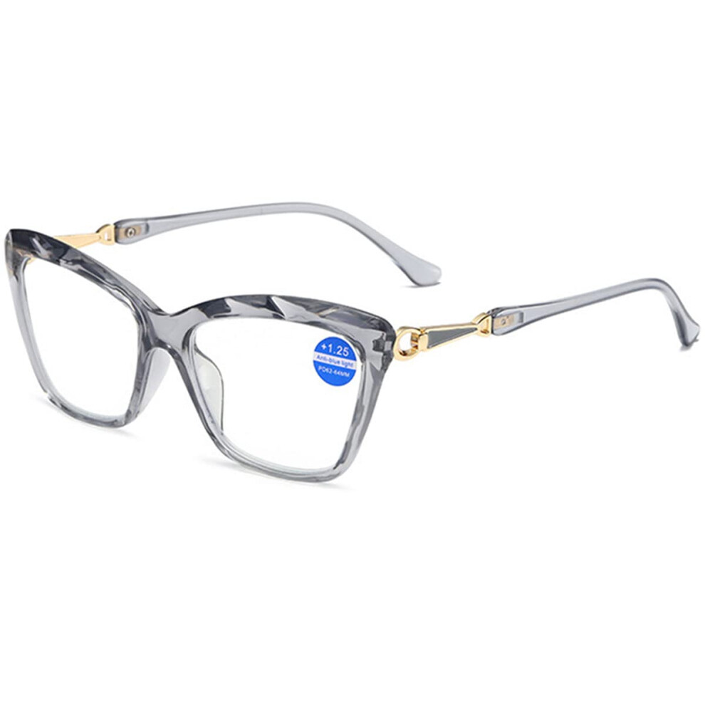 Blue/Light/Grey Cat Eye Reading Glasses Blocking Crystal Frame Computer Readers Eyewear Women 1.0-3.0