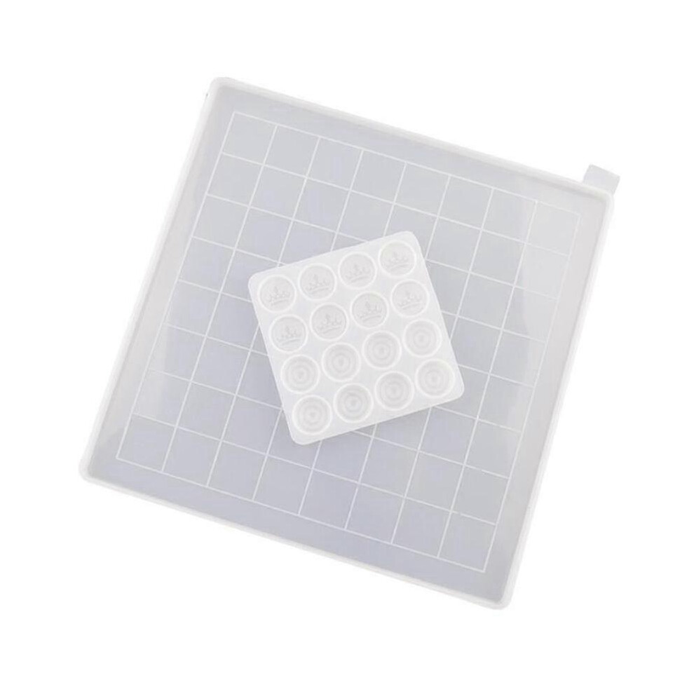 Kikidex (As Show, One Size) Diy Crystal Glue Drop Checkers Chess Board Resin Mold Silicone Crown Chess Mirror Epoxy Mould