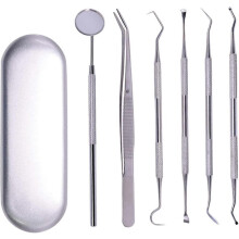 (As show, One size) 6 Pcs Stainless Steel Dental Kit Instrument Oral Care Dentist Prepare Tool Teeth Whitening Tool