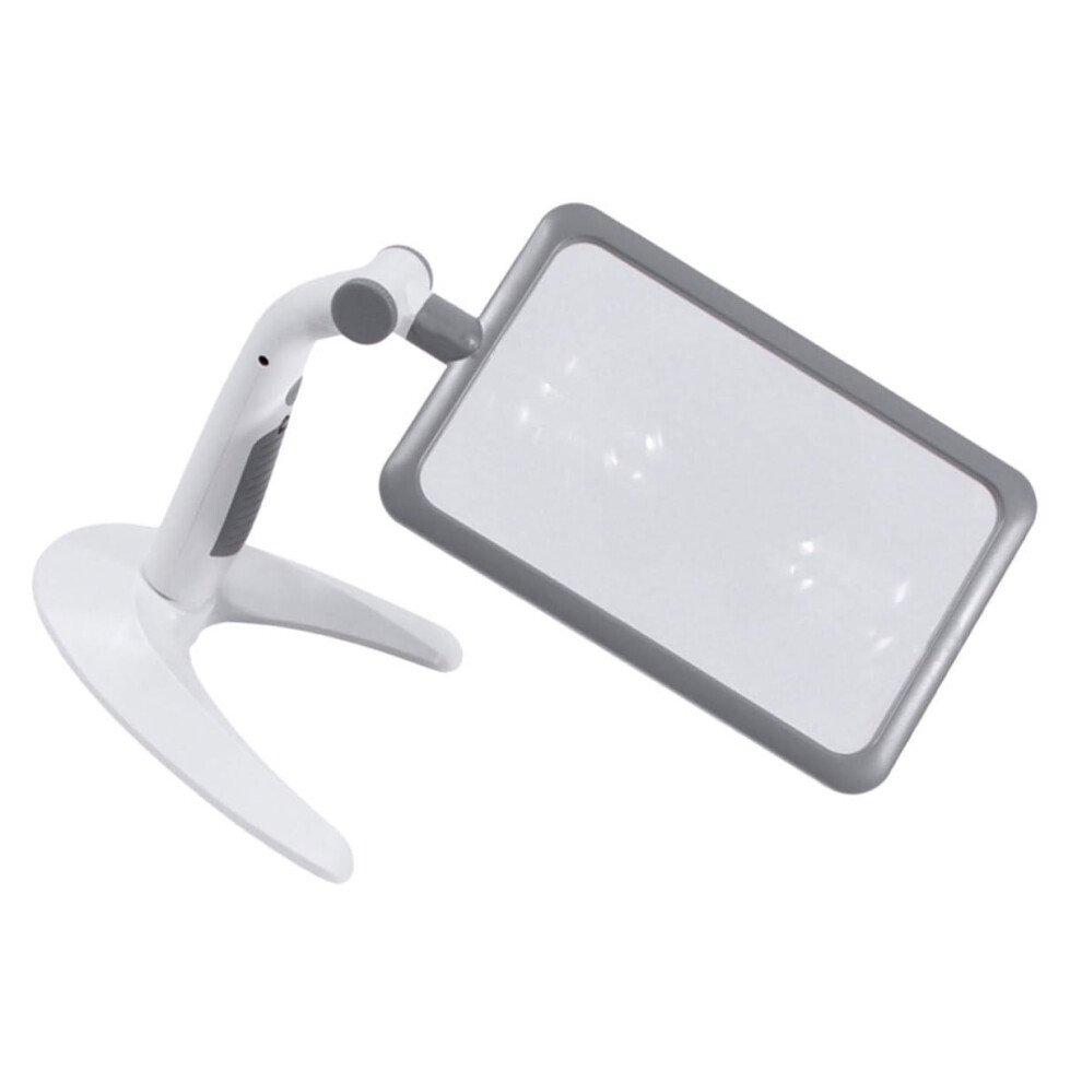 Light Led Magnifying Lens With Adjustable Handheld Desktop Magnifier For Reading Crafting Inspecting Seniors Hobbyists