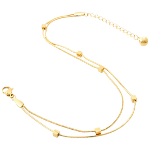 Double Enkelbandje Vrouwen Titanium Staal Mode Sieraden