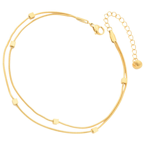 Double Enkelbandje Vrouwen Titanium Staal Mode Sieraden 1
