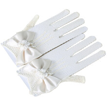 Flower Girl Kant Handschoenen Mesh Kort Bruiloft Wit