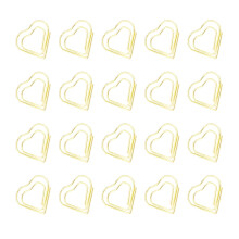 20Stk Kreative Papierklammer Herzform Metall Golden Büro Zubehör