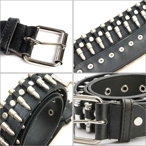 1 Cinturón Punk Ajustable Negro Con Aleación 1