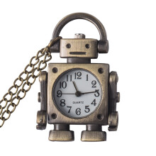 Reloj De Bolsillo Robot Vintage Con Cadena Para Regalo