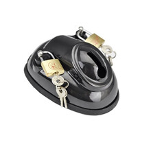 Silicone Plastic Chastity Lock Cage Male Cock Cage Black For Men