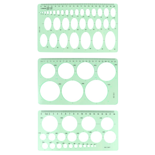 3 pièces – Gabarits multifonction en plastique vert école et