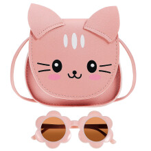 1Set Borsetta Piccola PU Con Occhiali Sole Flower