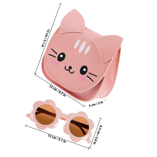 1Set Borsetta Piccola PU Con Occhiali Sole Flower 1