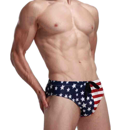 Men Usa Flag Brief Triangle Swimwear S 1