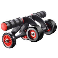roue abdominale 1 pièce avec ressort de rappel, 4 roues, noir