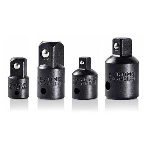 4-Piece Impact Socket Adapter - Laser Marked Nut Adapter For Easy Identification With Ratchets And Socket Wrenches