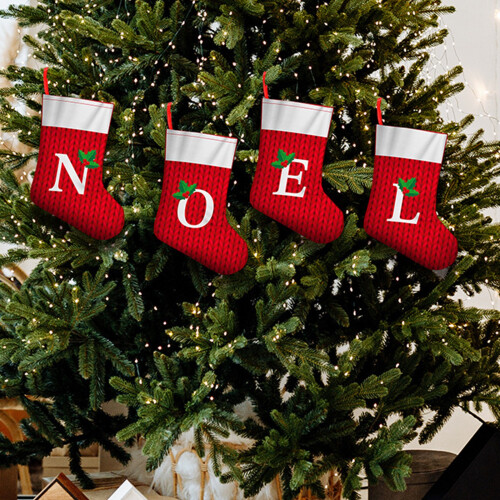 Chaussettes suspendues de vacances, grand bas de noël pour-E 1