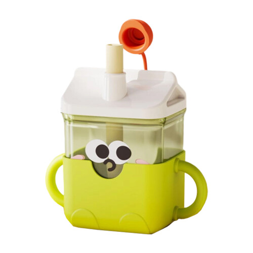Lerntrinkbecher, babyspezifischer Strohhalmbecher mit-Grün