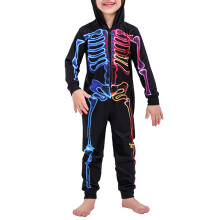 (Black KIDS 8-9Y) Halloween Family Jammies Hooded One Piece Sleepwear Black Kids 8-9Y