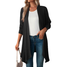 (Black XL) Long Cardigan Mid Length Pink S