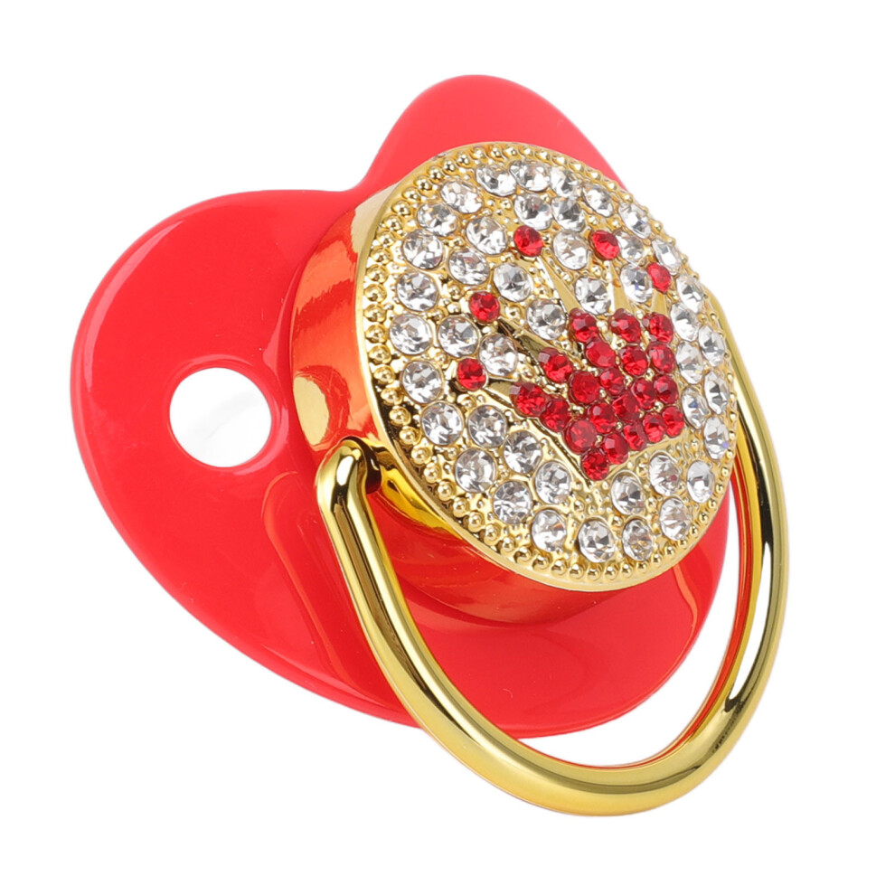 Ergonomic Bling Silicone Pacifier For Infants 6-18 Months Red