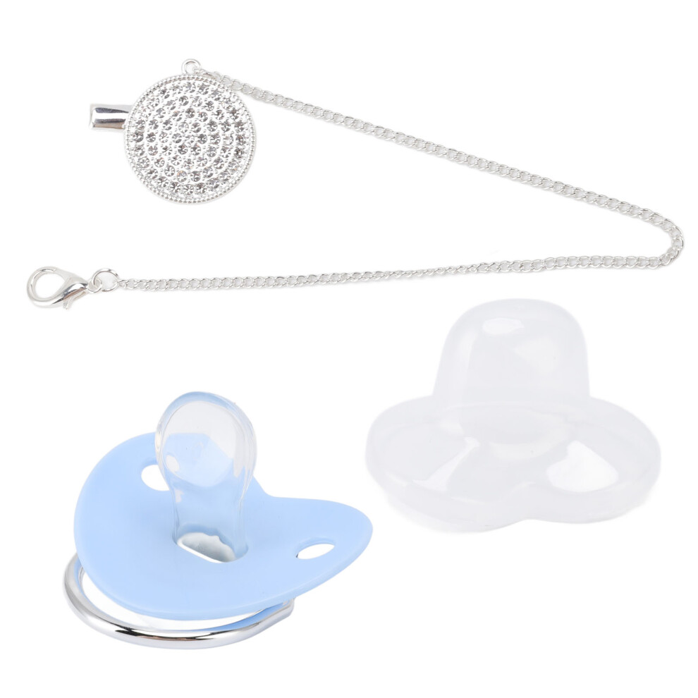 Baby Dummy Rhinestone Crown Soft Silicone Bpa Free Infant Pacifier M Size Blue