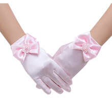 Kids Girls Satin Gloves Special Occasion Formal Wedding Party Short