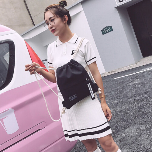 Canvas Drawstring Bag Fitness Storage Rucksack 2