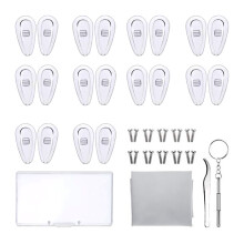 Eyeglass Repair Kit Silicone Nose Pads Screws Micro Screwdriver