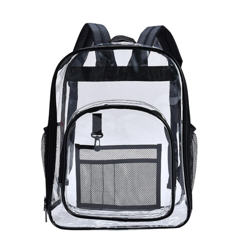 Heavy Duty Clear Backpack Transparent PVC Multi Pockets School