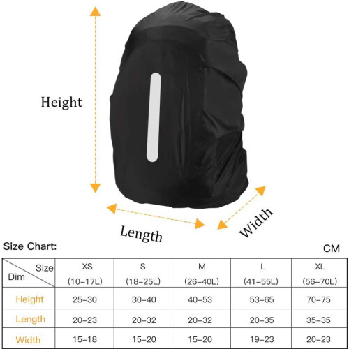 Backpack Rain Cover Waterproof with Reflective Belt 2