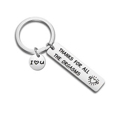 Couples Valentines Keychain Thanks for All The Orgasms Gift