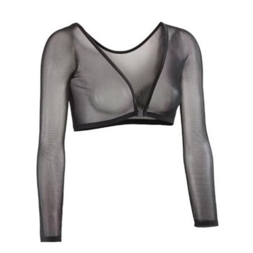 Seamless Arm Shaper Short Cropped Mesh Cardigan Plus Size