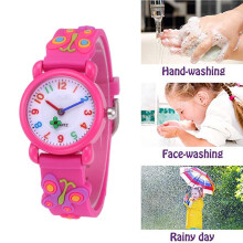 3D Cartoon Butterfly Watch Kids Waterproof PVC Watch