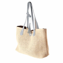 Large Capacity Soft PU Straw Tote Bag Women Beach Handbag