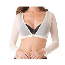 Seamless Arm Shaper Short Cropped Navel Mesh Cardigan Plus Size