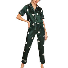 (Type 3 M) Two Piece Silky V Neck Pajamas Set Summer Sleepwear S