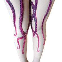 Women Leggings Silicone Octopus Tentacles Stretchy Cosplay Tights