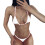 (White S) Triangle Strap Swimsuit Breathable Stretchy Two Piece M 1