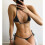 (Black M) Triangle Strap Swimsuit Breathable Stretchy Two Piece M 3
